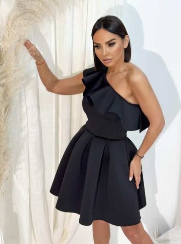 Bombon Black asimetrična haljina A kroja