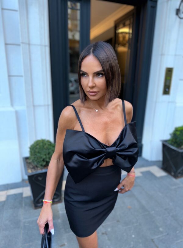 Julieta Black mini haljinica sa mašnom