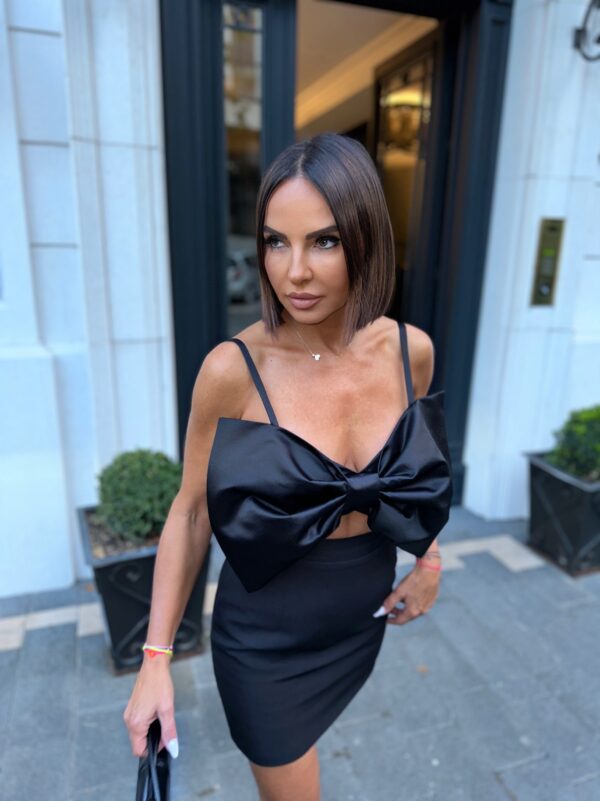 Julieta Black mini haljinica sa mašnom