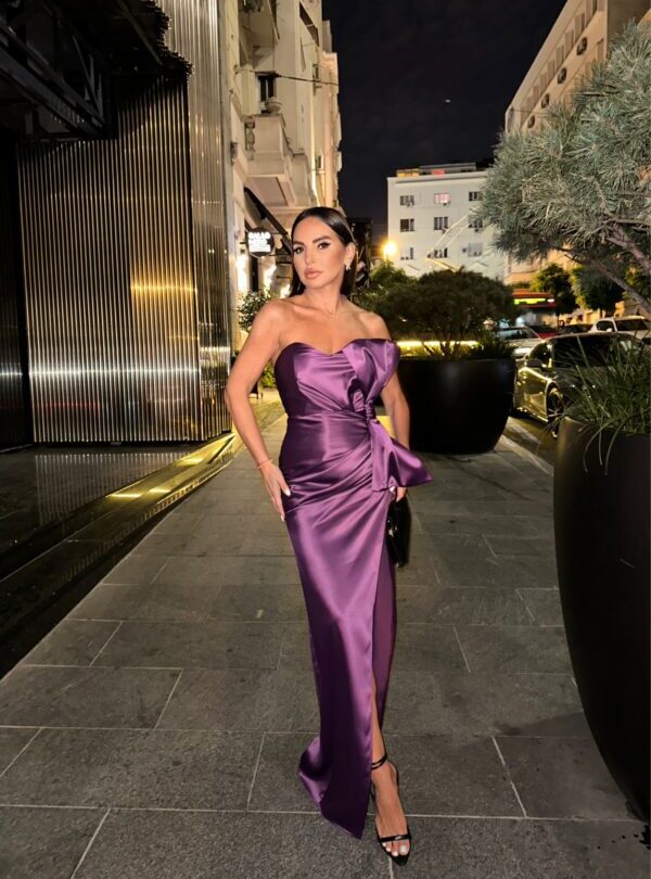 Yvonne Amethyst raskošna haljina sa mašnom