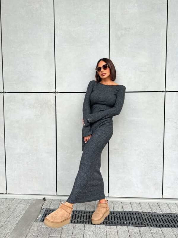 Dasha Graphite duga haljina od trikotaže