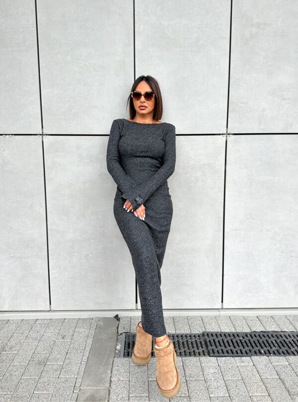 Dasha Graphite duga haljina od trikotaže