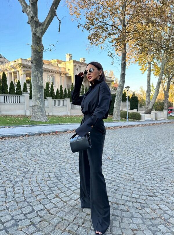 Elsie Black košulja visokih manžetni