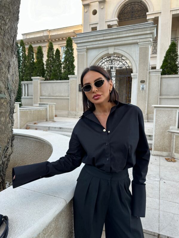 Elsie Black košulja visokih manžetni