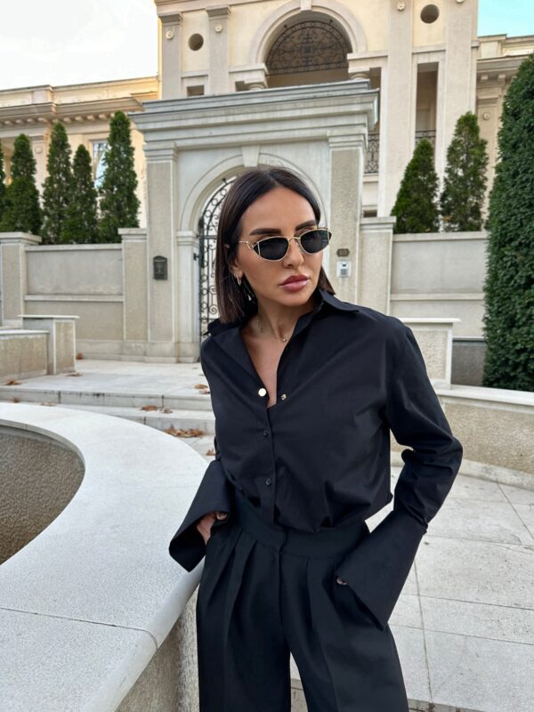 Elsie Black košulja visokih manžetni