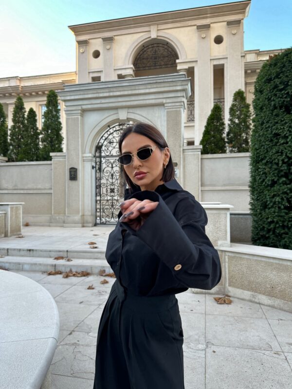 Elsie Black košulja visokih manžetni