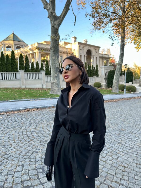 Elsie Black košulja visokih manžetni