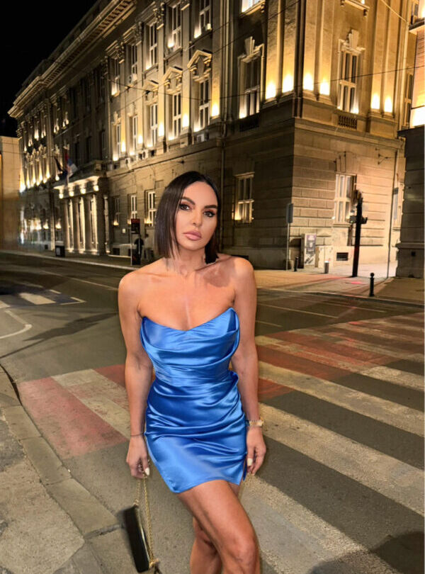 Dina Sapphire mini satenska haljina