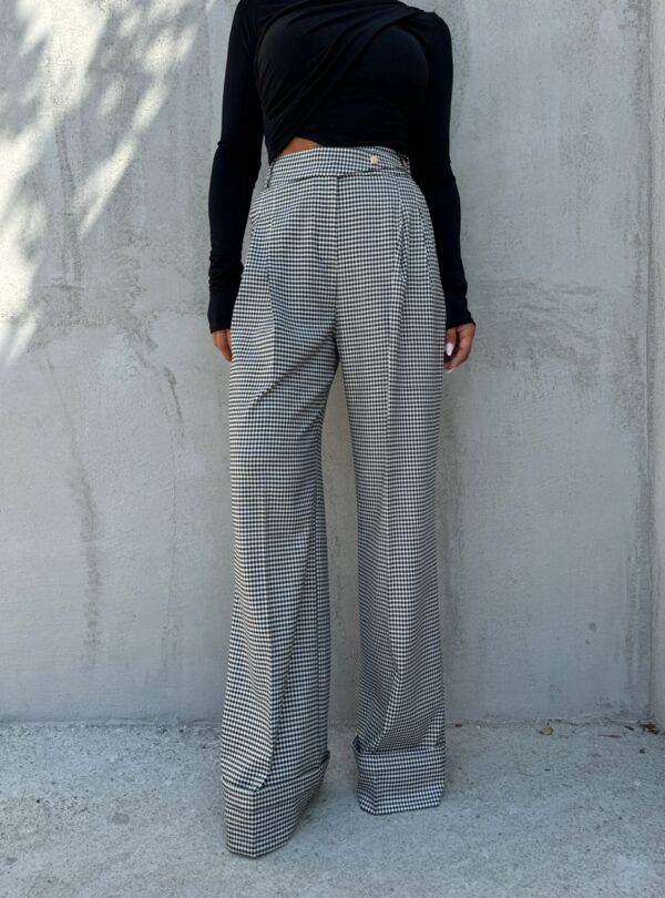 Oversize pantalone pepito dezena širokih zvonastih nogavica visokog struka sa kopčanjem na stranu