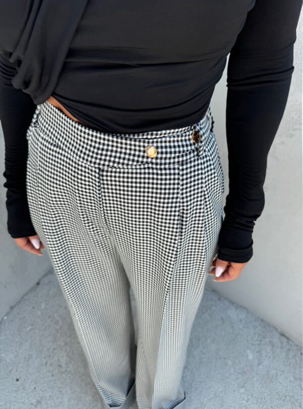 Oversize pantalone pepito dezena širokih zvonastih nogavica visokog struka sa kopčanjem na stranu