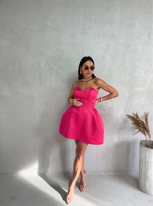 Mala pink elegantna korset haljina sa balon krojem