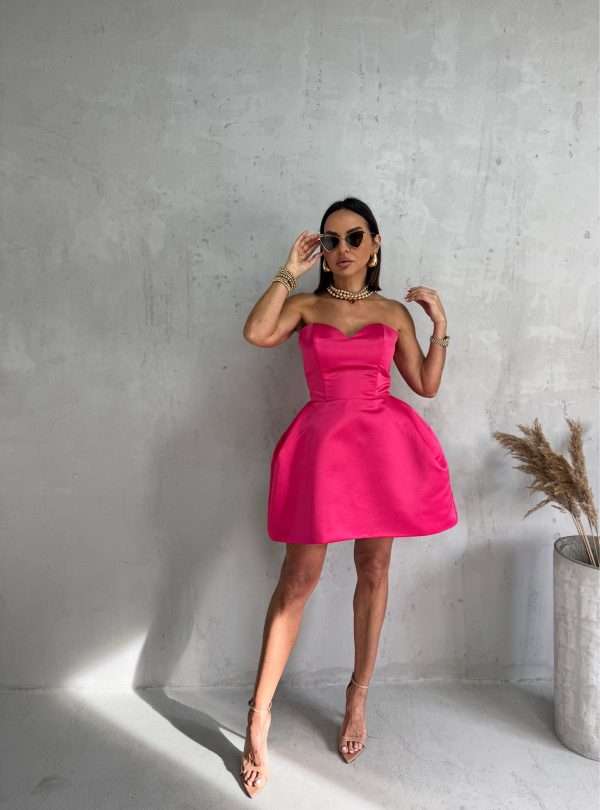 Mala pink elegantna korset haljina sa balon krojem