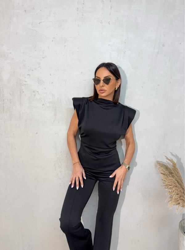 Uske zvonaste pantalone visokog struka od čvrste skube sa elastinom