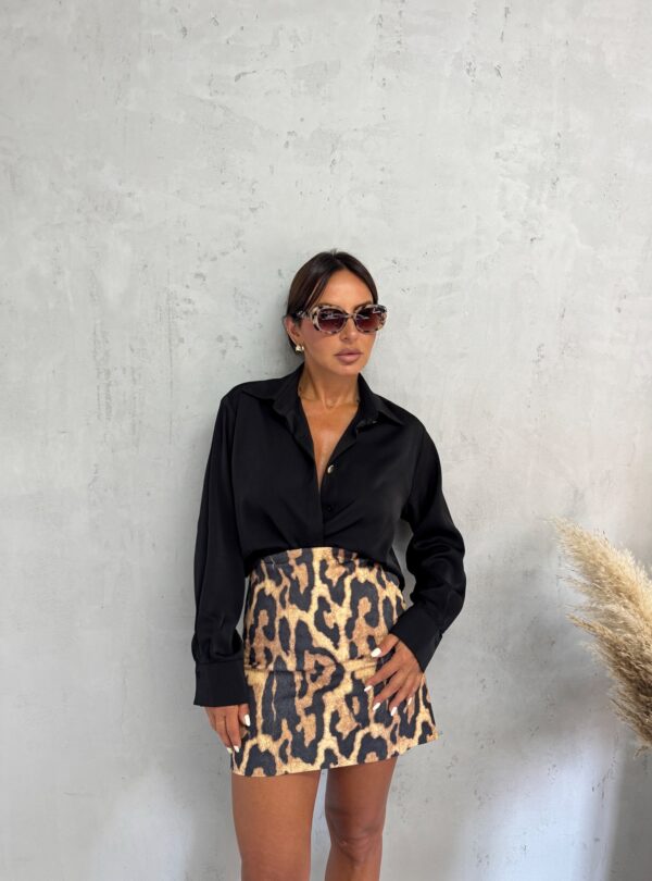 Mini suknja životinjskog leopard printa visokog struka i ravnog kroja