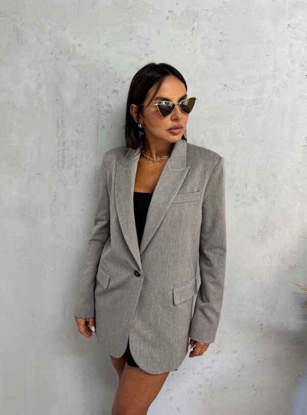 Svetlo sivi duži ženski sako