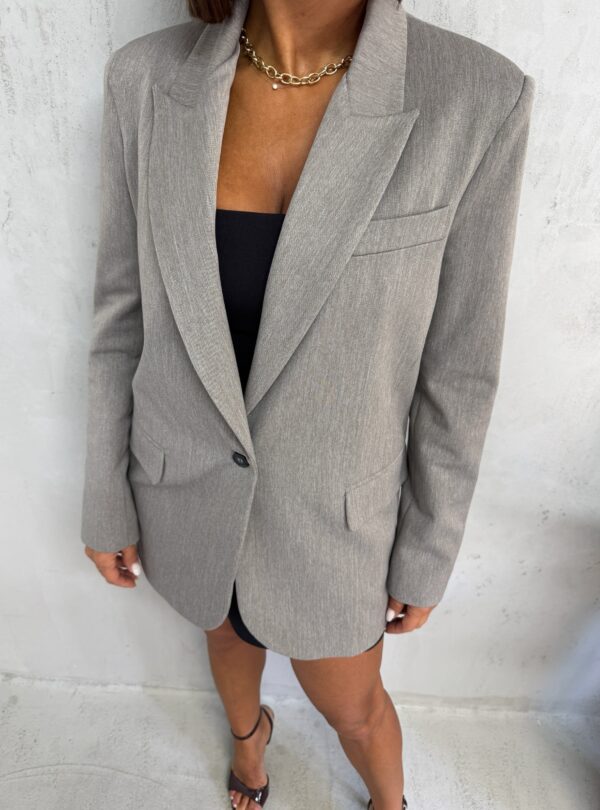 Svetlo sivi duži ženski sako