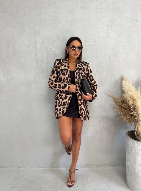 Duži ženski sako animal životinjskog leopard printa to
