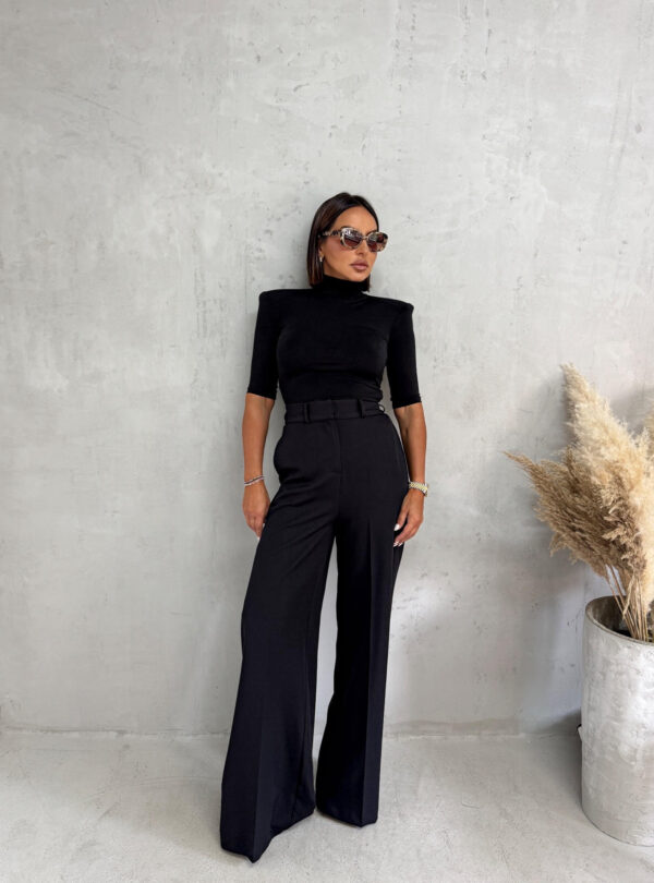 Basic crna rolka od likre sa 3/4 rukavima