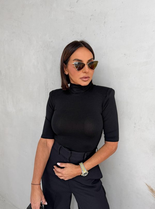 Basic crna rolka od viskoze sa 3/4 rukavima