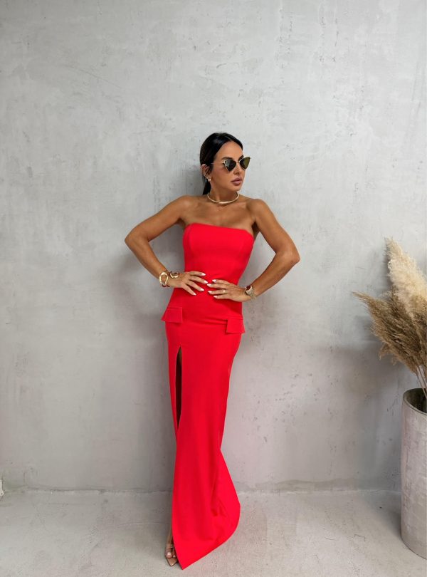 Inna Red duga korset haljina