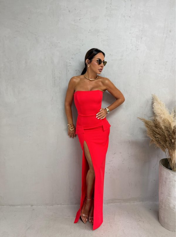 Inna Red duga korset haljina