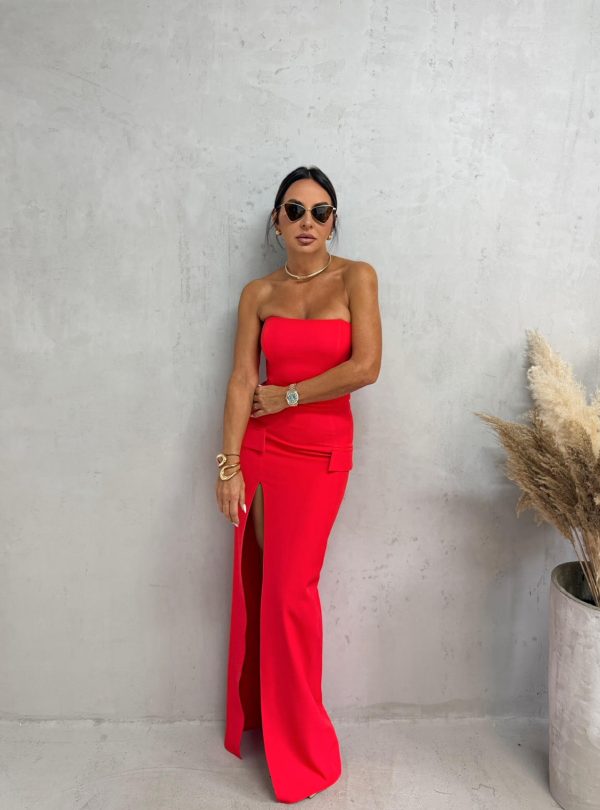 Inna Red duga korset haljina