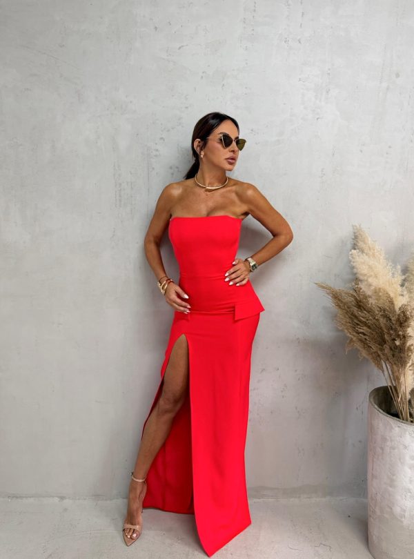 Inna Red duga korset haljina