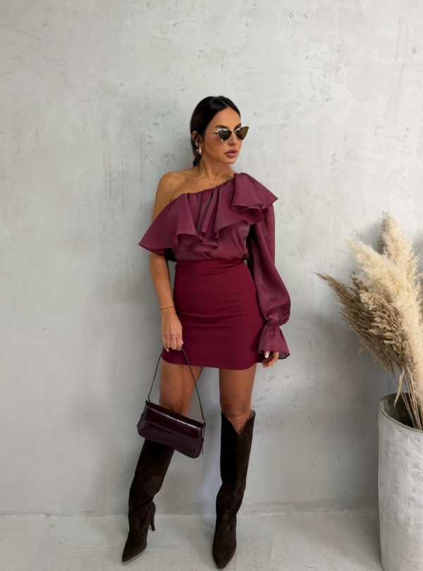 Mini bordo basic suknja