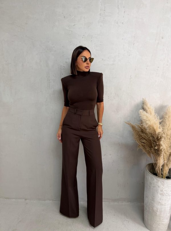 Basic braon rolka od likre sa 3/4 rukavima