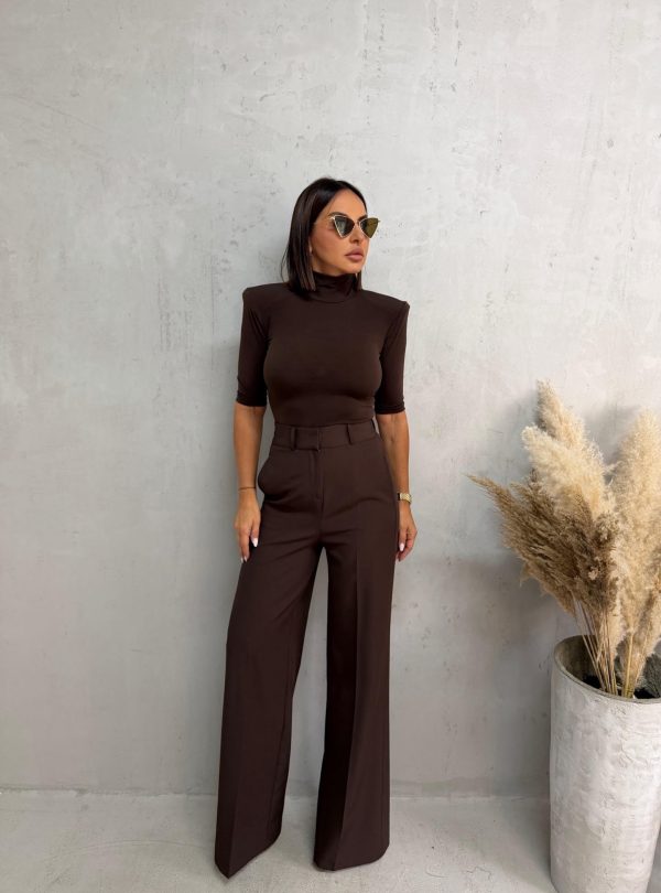 Basic braon rolka od likre sa 3/4 rukavima