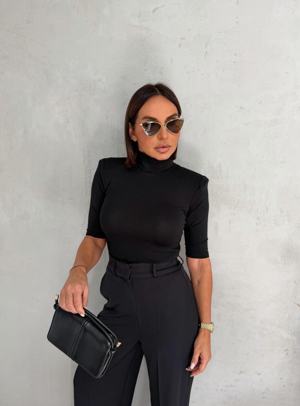 Basic crna rolka od viskoze sa 3/4 rukavima