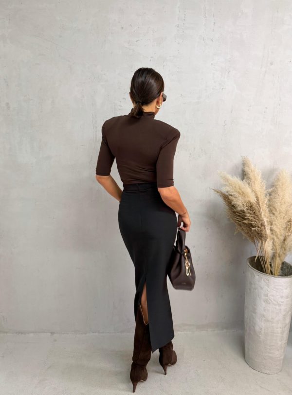 Midi ravna uska crna suknja