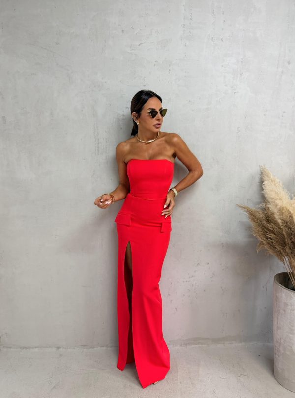 INNA RED duga top haljina