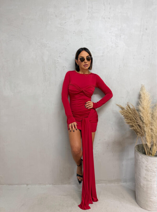 Emilia Red mini elegantna haljina