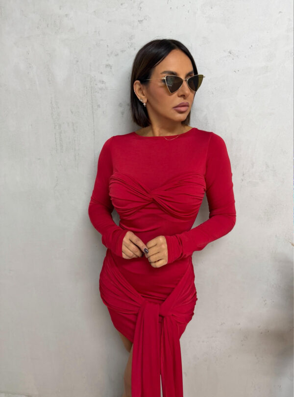 Emilia Red mini elegantna haljina