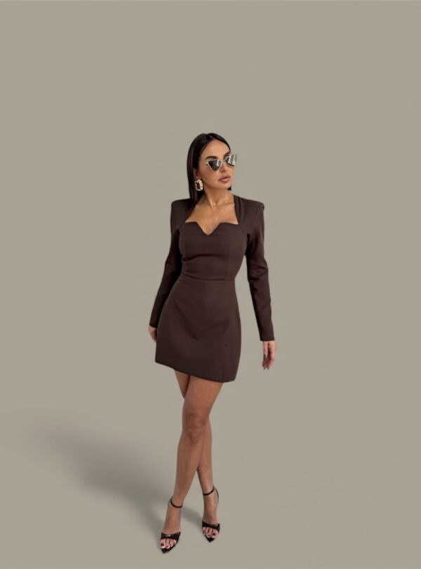 TONIA CHOCOLATE mini haljina dugih rukava