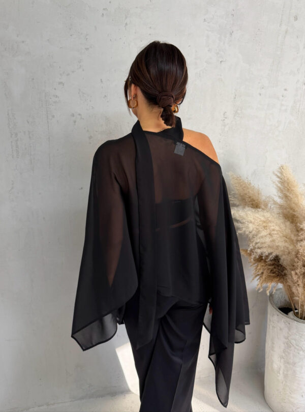 Misha Black transparentna bluza sa miš rukavima