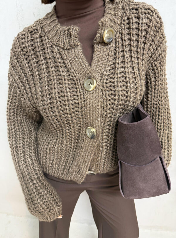 Hailee Mocha džemper krupnog tkanja