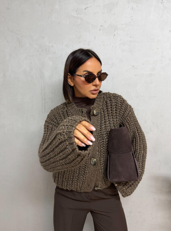 Hailee Mocha džemper krupnog tkanja