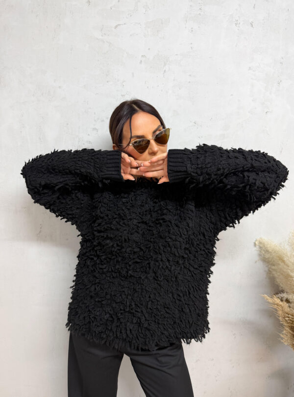 Hope Black čupavi džemper