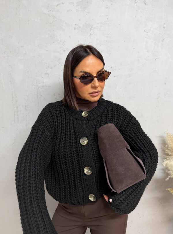 Hailee Black džemper krupnog tkanja