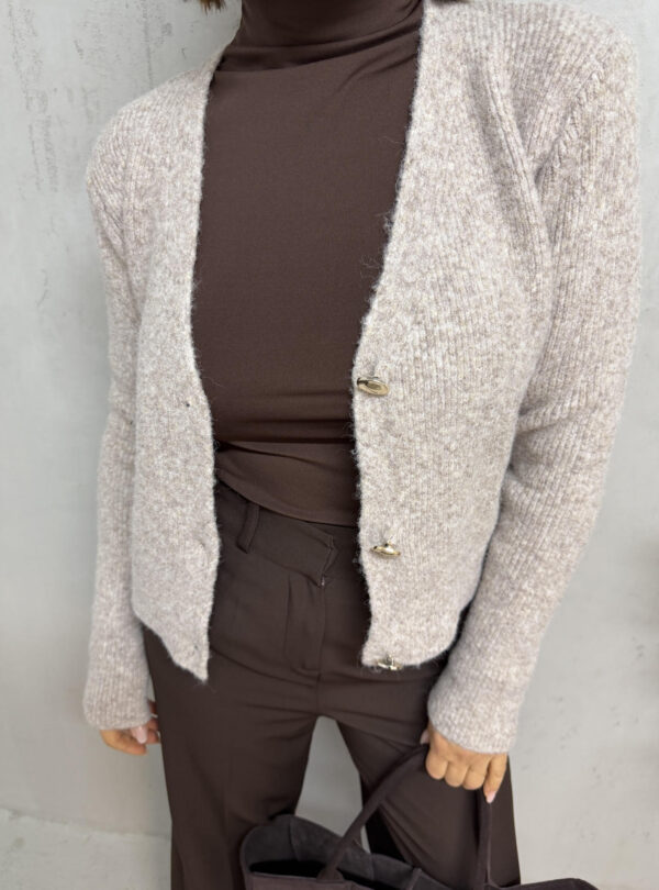 Abigail Greige džemper na kopčanje