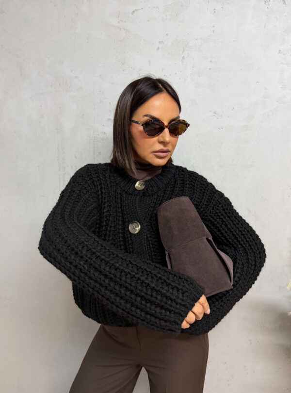 Hailee Black džemper krupnog tkanja