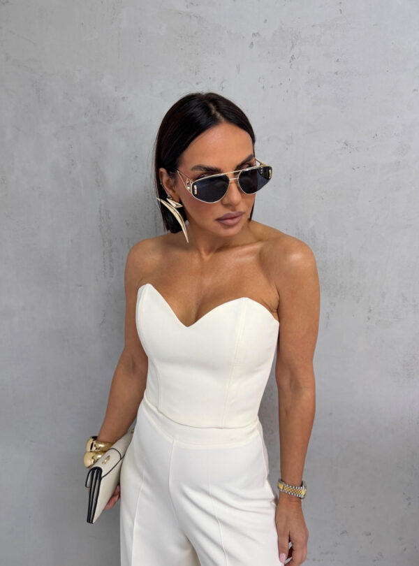 Beli korset top sa tračicama na vezivanje