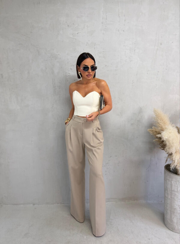 Beli korset top sa tračicama na vezivanje