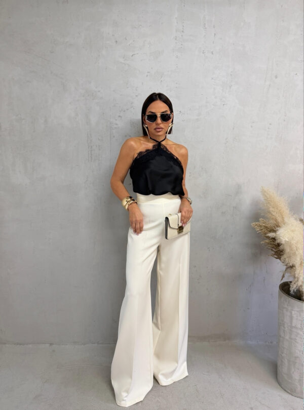 Bele zvonaste pantalone visokog struka