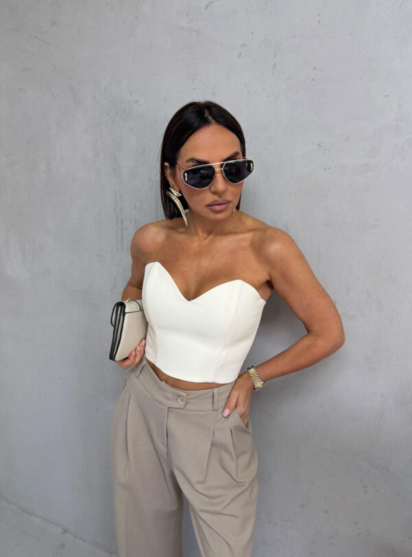 Beli korset top sa tračicama na vezivanje