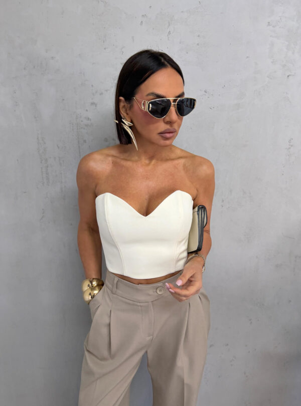 Beli korset top sa tračicama na vezivanje